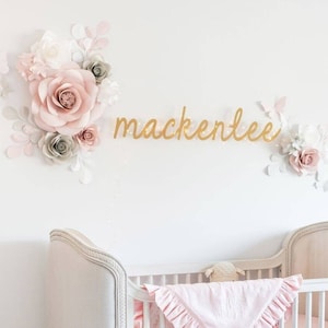 Paper Flower Set McKelnee Big -  13 pieces flower set - Nursery Paper flowers - Baby Girl Room Decoration