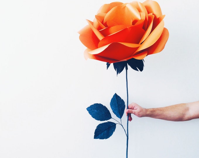 Giant Paper Flowers Giant Paper Rose Big Paper Rose With Etsy