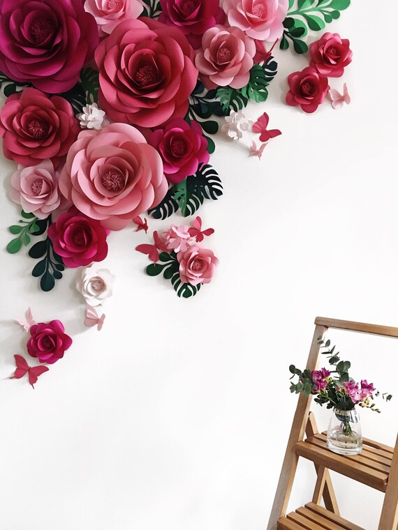 Paper Flower Backdrop Paper Flower Arch Paper Floral Etsy