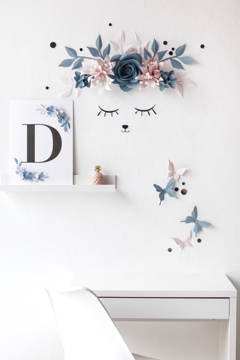 Nursery Paper Flowers Paper Flowers Wall Nursery Paper Etsy