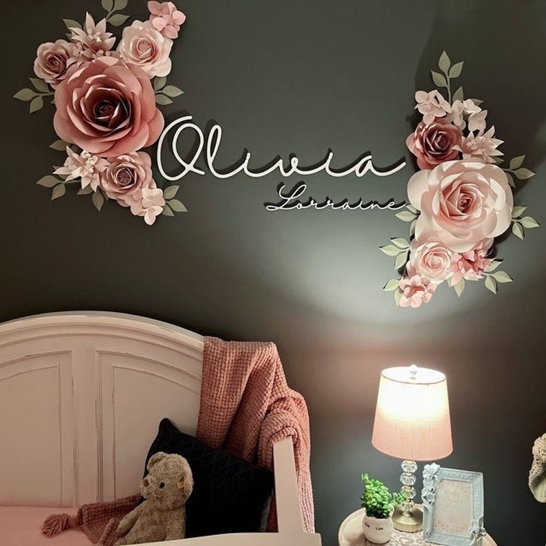 Customized Paper Flowers - Paper Flowers Wall decor - Paper flowers - Paper flowers for girls Nursery - Match the Bedding Option 