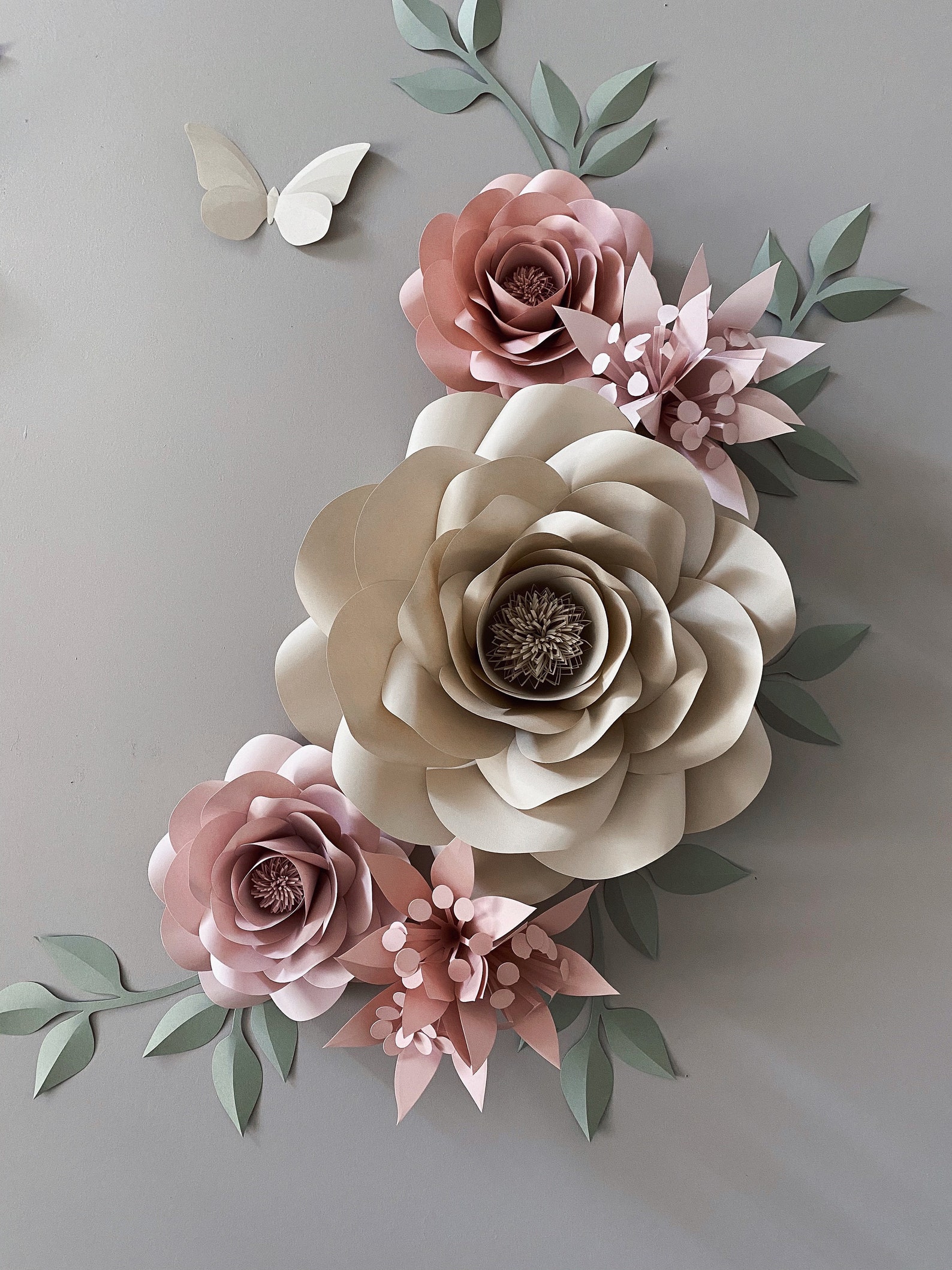 Pastel Paper Flowers Paper Flowers Nursery Pastel Nursery Etsy