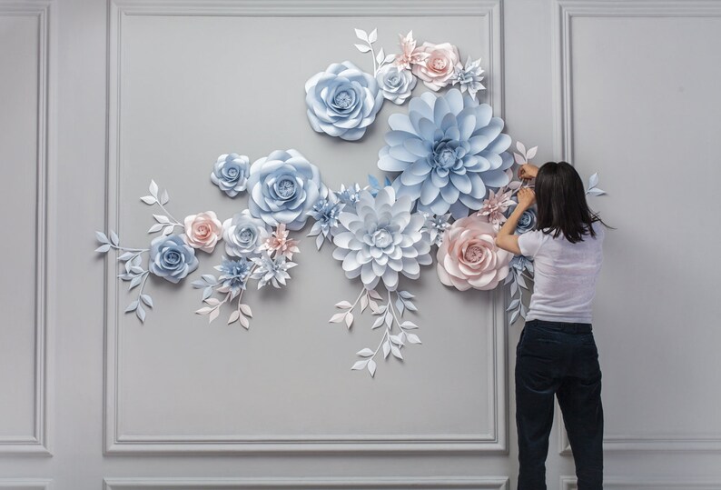 Wedding Paper Flower Backdrop Alternative Paper Flower Arch Etsy