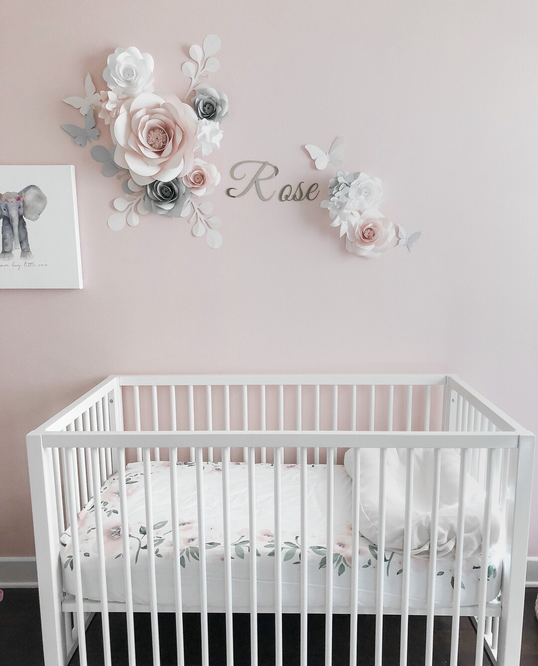 Nursery Wall Art Baby Girl Nursery Decor Paper Flowers Etsy