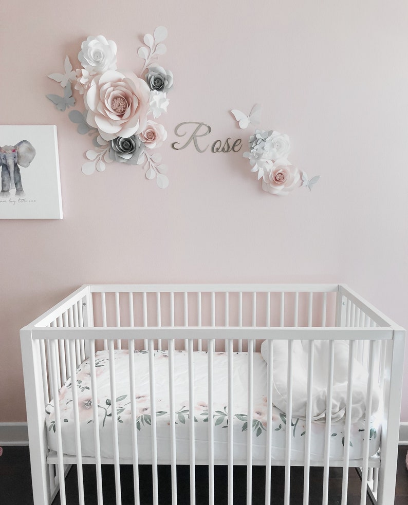 Nursery Wall Art Baby Girl Nursery Decor Paper Flowers Etsy