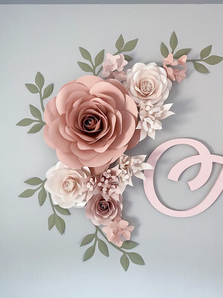 16 Pieces Paper Flower Set Nursery Paper Flower Set Paper Etsy