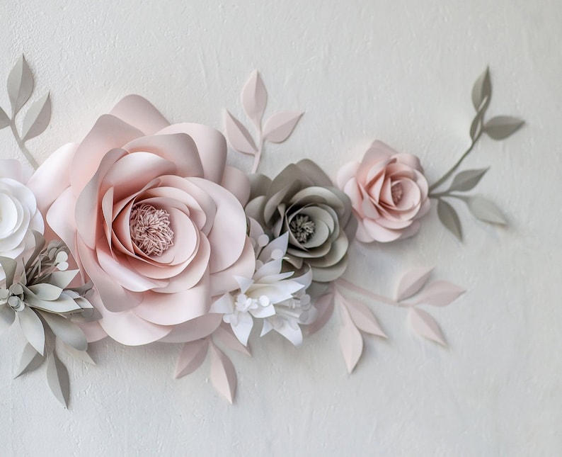 Nursery Wall Decor Paper Flowers Wall Decor Blush Nursery Etsy