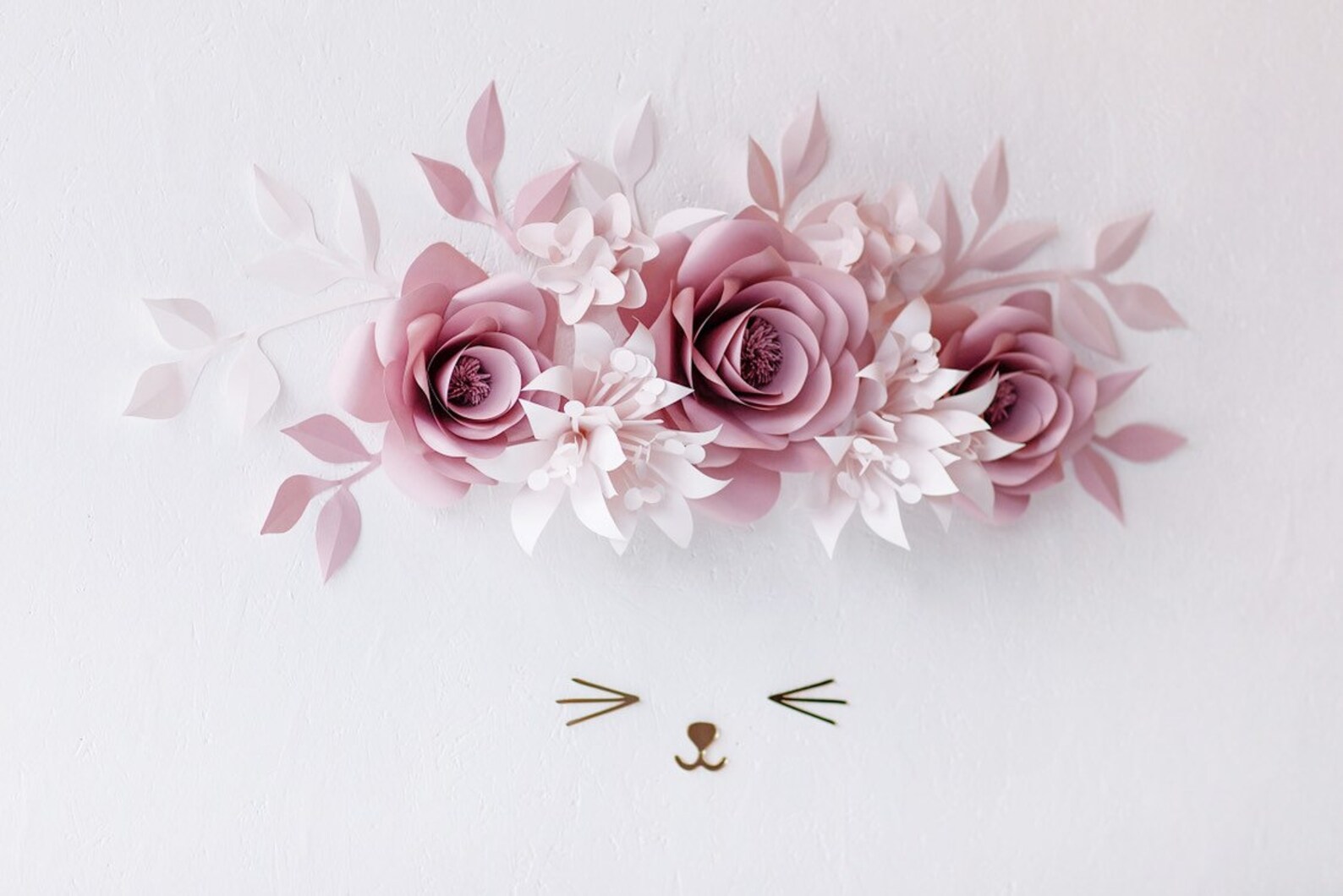 Wall Paper Flowers Nursery Wall Paper Flowers Set of 7 Etsy