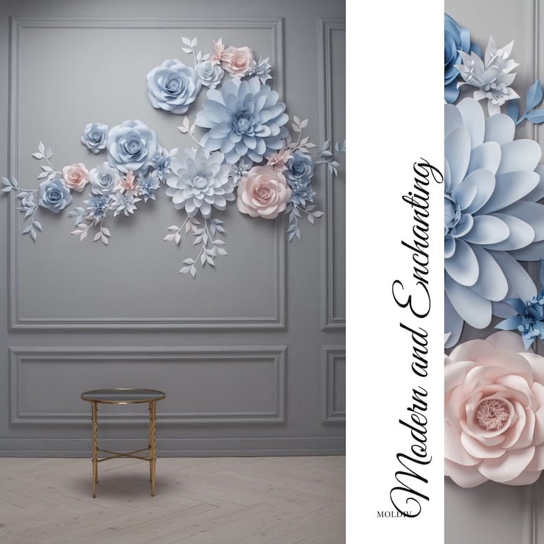 Wedding Paper Flower Backdrop Alternative Paper Flower Arch Etsy