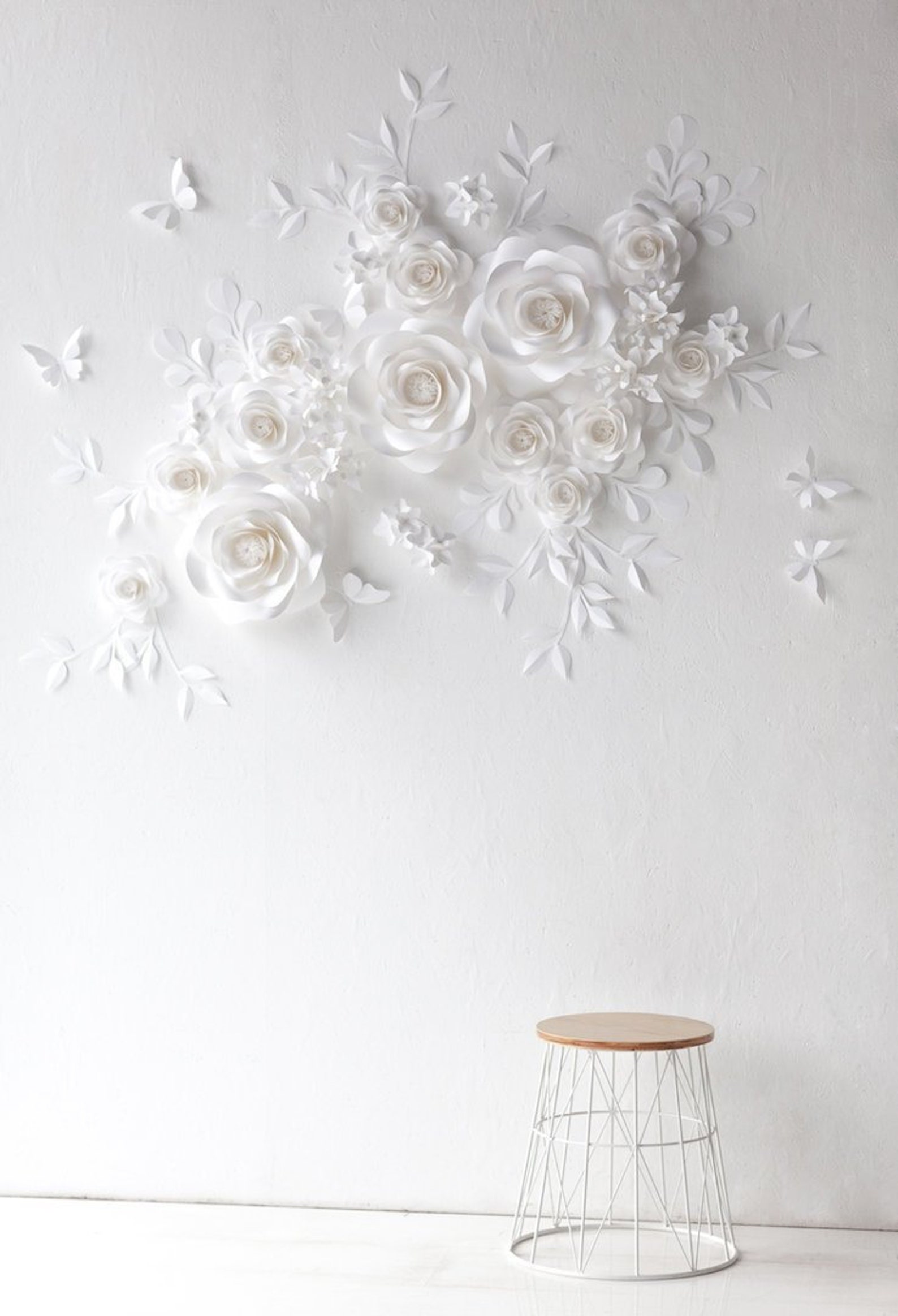 White Wedding Paper Flowers Paper Flowers Paper Flowers Etsy