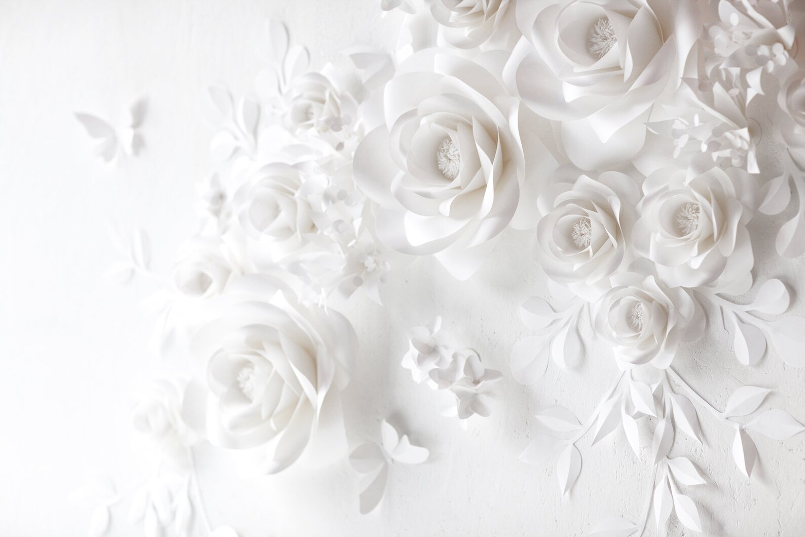 White Wedding Paper Flowers Paper Flowers Paper Flowers Etsy