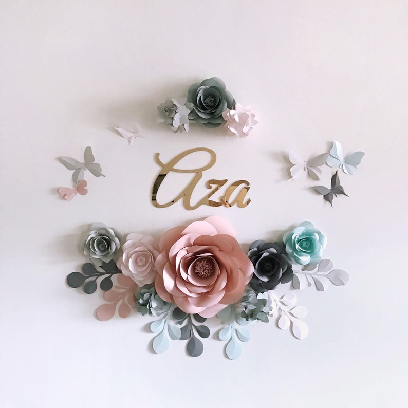 Pastel Paper Flowers for Baby Girl Nursery Wall Decor Royal Etsy