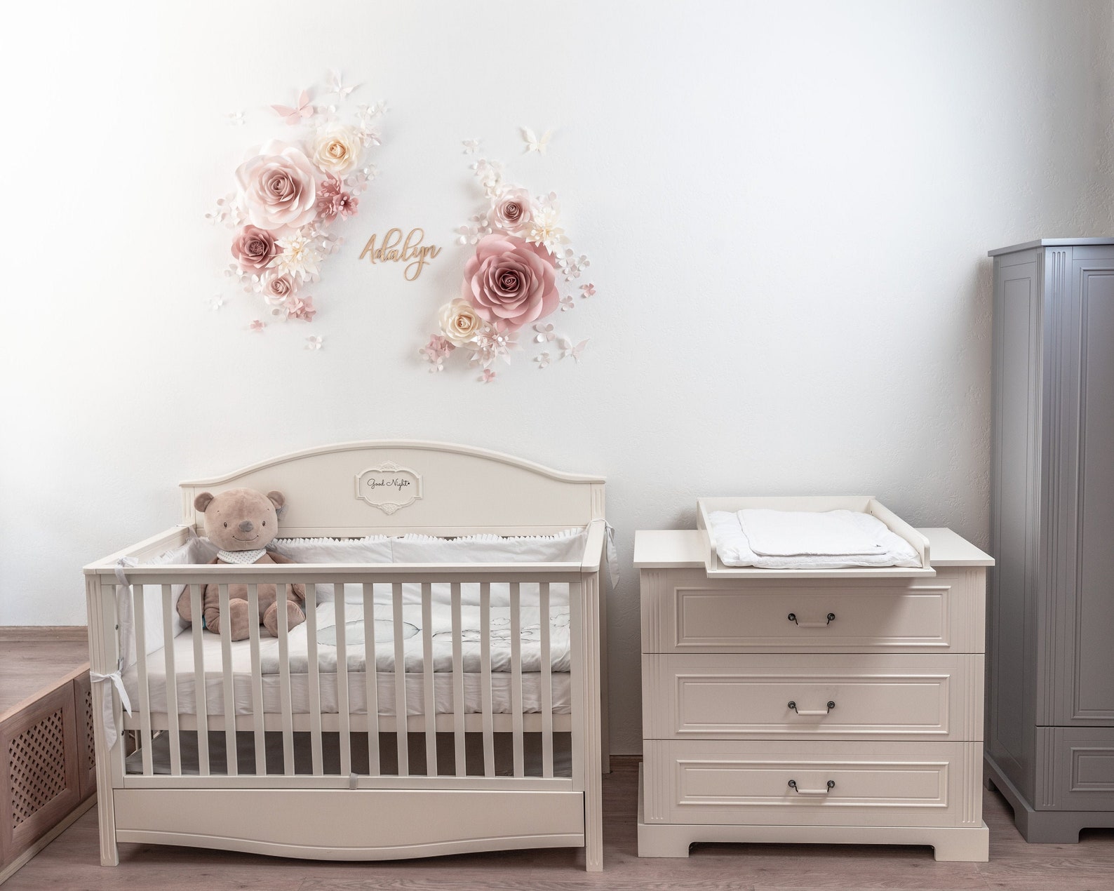 Nursery Decor Ideas Nursery Wall Paper Flowers Nursery Etsy