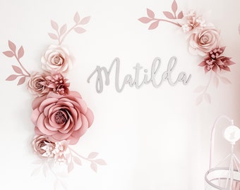 Paper Floral Decor | Floral Nursery Decor | Paper Flower Set | Boho Nursery Decor (code:142)