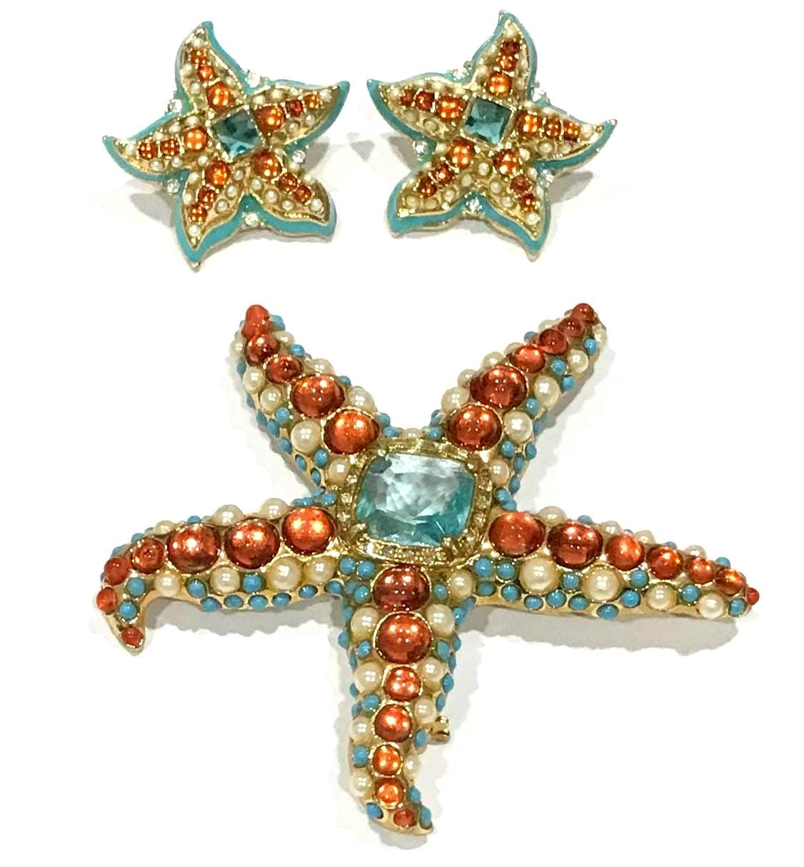 Kenneth Jay Lane Starfish Brooch - Etsy