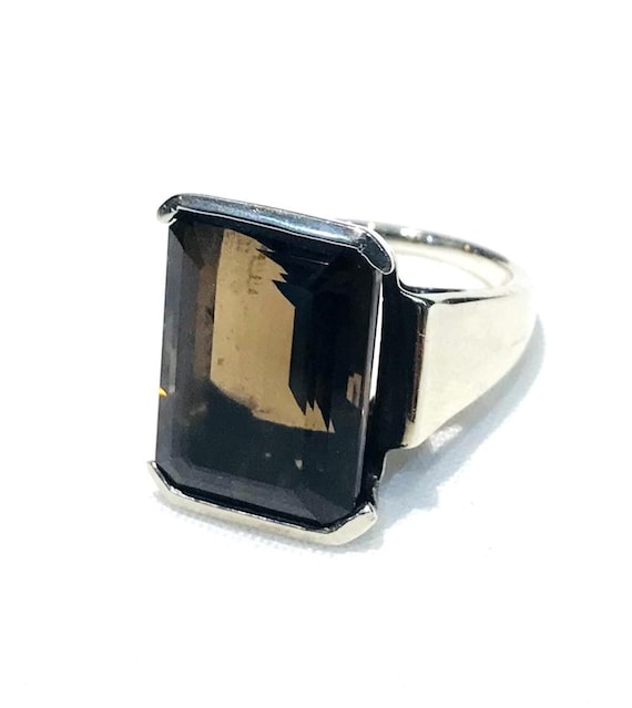 Nice Vintage Sterling Silver Rectangular Faceted … - image 1