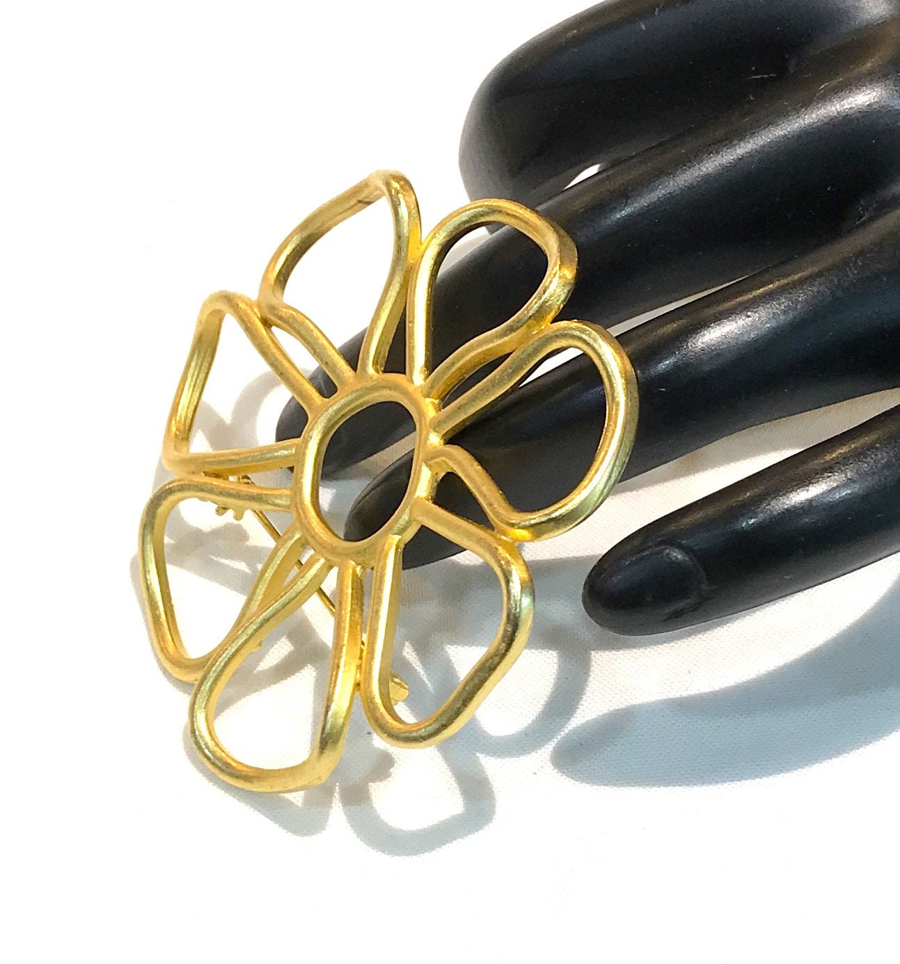 素敵なヴィンテージ MJent サテン ゴールドトーン オープンワーク