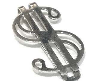 Vintage Solid 800 Silver Money Clip - Dollar Sign - Etsy