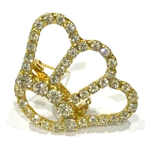 Petite Vintage Clear Rhinestone Crown Brooch