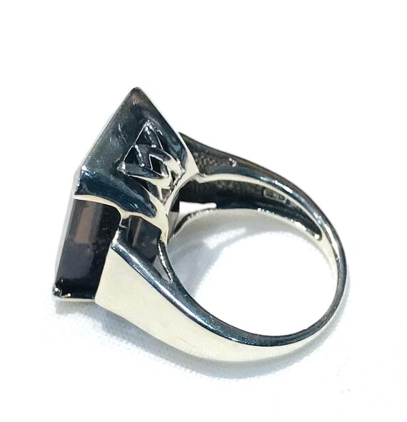 Nice Vintage Sterling Silver Rectangular Faceted … - image 4