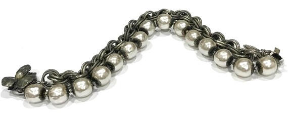 Vintage Miriam Haskell Baroque Pearl Bracelet, Tw… - image 5