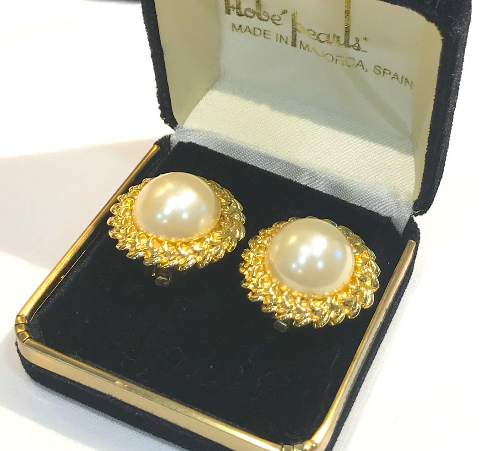 Boucles D'oreilles Clip Vintage En Nacre Et Cristaux – Perles Demi-rondes, Couleur Or, Style Rétro élégant (modèle 5138)