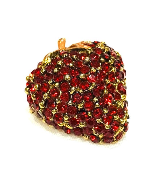 Nice Vintage Unsigned Ciner Ruby Red Rhinestone a… - image 4