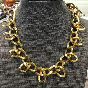 Vintage Bartek Gold Plated Curvy Link Bead Ball Choker