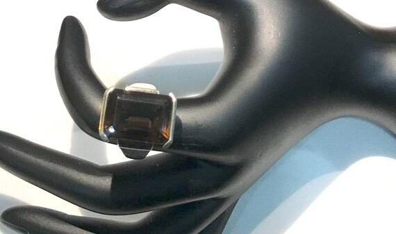 Nice Vintage Sterling Silver Rectangular Faceted … - image 5