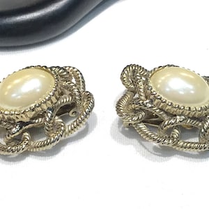 Vintage Kunstperlen Cabochon Ohrringe