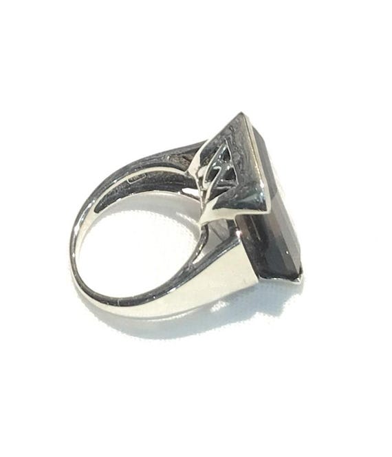 Nice Vintage Sterling Silver Rectangular Faceted … - image 2