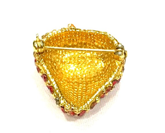 Nice Vintage Unsigned Ciner Ruby Red Rhinestone a… - image 3