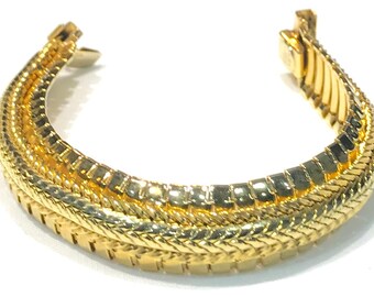 Nice Vintage Julio Gold Tone Braided Link Bracelet