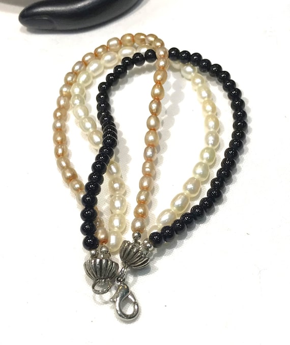 Vintage Three Strand  Faux Fresh Water Pearl and … - image 3