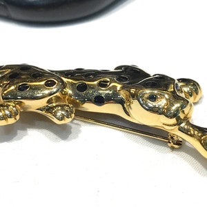 Vintage Carolee Black Enamel Spotted Leopard Brooch image 3