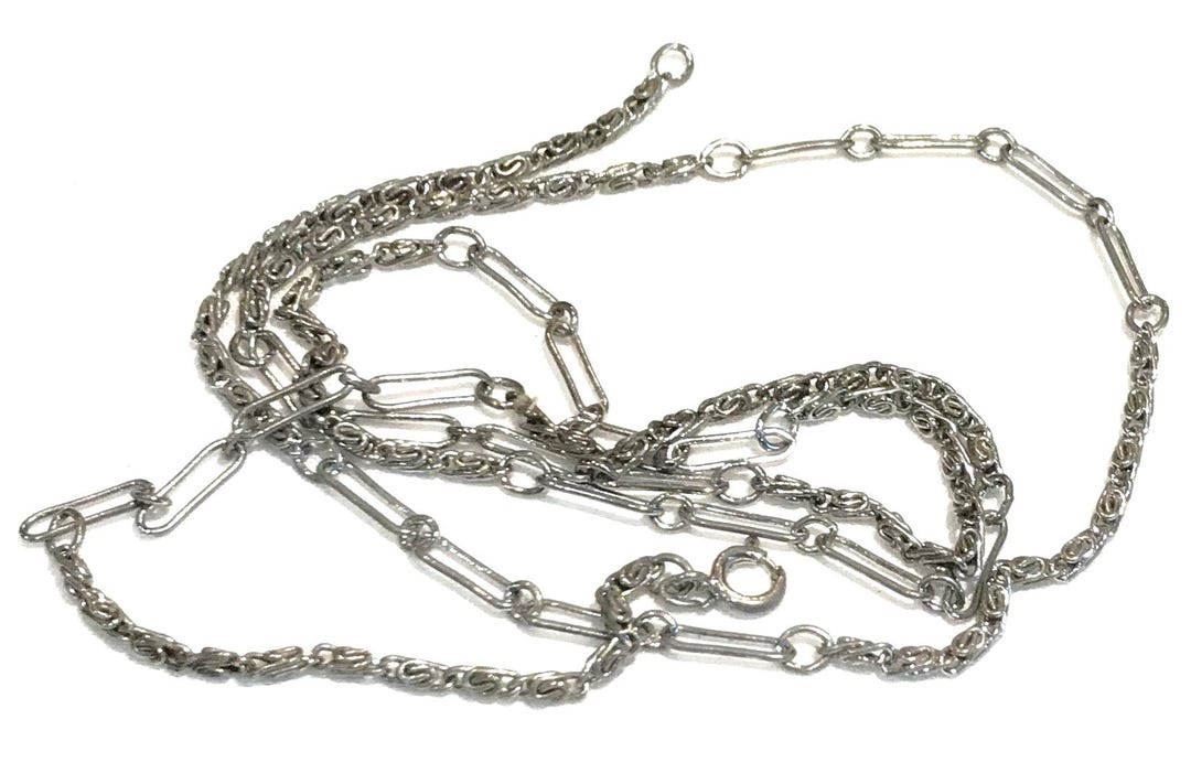 ト*ヤ様 VINTAGE CHAIN 90s Nice Vintage Silver Tone Snail and Elongated Link Chain - Etsy
