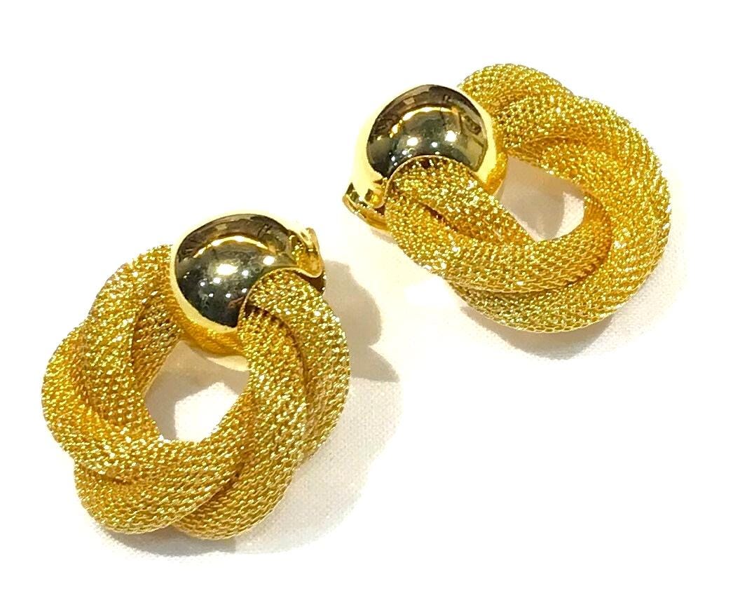 Boucles D'oreilles Vintage Avon Métal Doré - Anciennes, Occasion