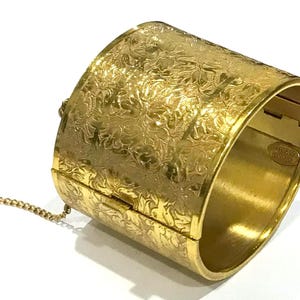 Vintage Miriam Haskell Gold Gilt Floral Bangle Bracelet - Etsy