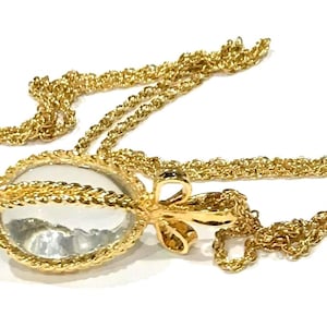 Nice Vintage Joan Rivers Replica Crystal Faberge Egg Pendant Necklace