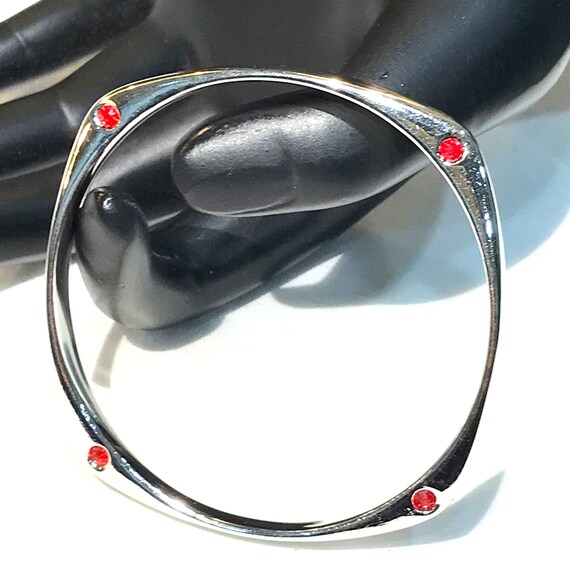 Nice Vintage Rounded Square (Squircle) Red Rhines… - image 3