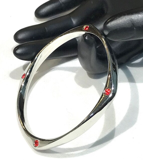 Nice Vintage Rounded Square (Squircle) Red Rhines… - image 2