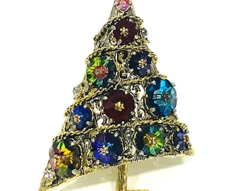 Weiss Christmas Brooch / Vintage Decorated Tree - Etsy