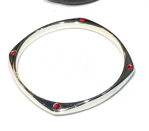 Nice Vintage Rounded Square (Squircle) Red Rhines… - image 1