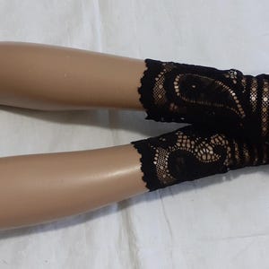 Lace, Black, Short, Mittens, Elegant and Comfortable, Arm Warmers, Tulle, Romantic, Gothic, Retro, Lolita, with Thumb Holes. IDEAL for HER