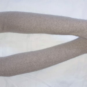 Winter, Merinowool, Extra Long, Beige-cream melange, Hippie, Boho, Nice, Soft, Recycling, Fingerless Gloves with Thumb Holes. IDEAL for HER