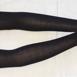 Noir, Merinowool, Extra Long, Hippie, Boho, Très délicat, Nice, Doux, Recyclage, Gants sans doigts avec trous pour les pouces. IDÉAL pour ELLE image 1