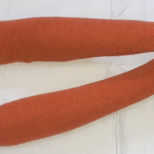 Wool,Extra Long,Cinnamon orange melange,Hippie,Boho,Delicate,Nice,Soft and Warm,Recycling, Fingerless Gloves with Thumb Holes. IDEAL for HER