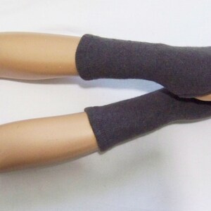 Cashmere,Short,Mittens,Tabbies-ghaki,Hippie,Boho,Delicate,Nice,Soft and Warm,Recycling, Fingerless Gloves with Thumb Holes. IDEAL for HER