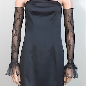 Ärmel, Tüll, Spitze, Stickerei, Party, Sehr Lang, Armstulpen, Schwarz, Lolita, Gothic, Goth, Viktorianisch, Vampir. IDEAL für SIE