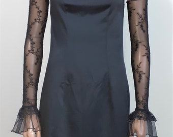 Sleeves, Tulle, Lace, Embroidery, Party, Very Long, Arm Warmers, Black, Lolita, Gothic, Goth, Victorian, Vampire. IDEAL for HER